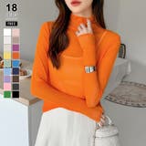 オレンジ | レイヤードにも使いやすい シアートップス ハイネック | COCOMOMO