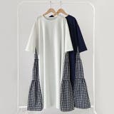 7分袖 Tシャツワンピース ギンガムチェック柄 | COCOMOMO | 詳細画像21 