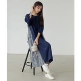 7分袖 Tシャツワンピース ギンガムチェック柄 | COCOMOMO | 詳細画像12 