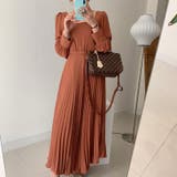 ワンピース ブリーツマキシワンピース 長袖ロングワンピース | COCOMOMO | 詳細画像2 