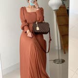 ワンピース ブリーツマキシワンピース 長袖ロングワンピース | COCOMOMO | 詳細画像3 