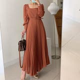 ワンピース ブリーツマキシワンピース 長袖ロングワンピース | COCOMOMO | 詳細画像4 