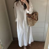 ホワイト | シャツワンピース ロング丈シャツ ワンピース | COCOMOMO