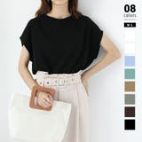 Bブラック | 【選べる2タイプ】 フレンチスリーブTシャツ Tシャツ | COCOMOMO