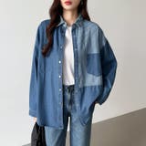 パッチワークシャツ タンガリーシャツ シャンブレー | COCOMOMO | 詳細画像2