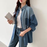 パッチワークシャツ タンガリーシャツ シャンブレー | COCOMOMO | 詳細画像4