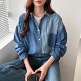 パッチワークシャツ タンガリーシャツ シャンブレー | COCOMOMO | 詳細画像8