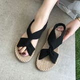 クロスデザイン フラットサンダル リネンライク | COCOMOMO | 詳細画像8 