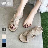 ベージュ | クロスデザイン フラットサンダル リネンライク | COCOMOMO