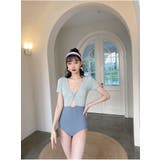 Blue | ワンピース水着 ビキニ ビーチファッション2点セット | COCOMOMO