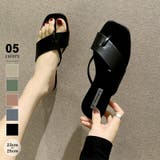 ブラック | ぺたんこサンダル ローヒールトングサンダル サンダル | COCOMOMO