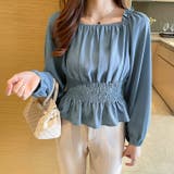 ギャザーチュニック 春ブラウス オフショルトップス | COCOMOMO | 詳細画像8 