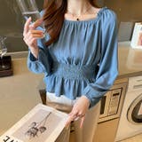 ギャザーチュニック 春ブラウス オフショルトップス | COCOMOMO | 詳細画像13 