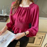 ギャザーチュニック 春ブラウス オフショルトップス | COCOMOMO | 詳細画像14 