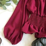 ギャザーチュニック 春ブラウス オフショルトップス | COCOMOMO | 詳細画像2 