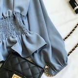 ギャザーチュニック 春ブラウス オフショルトップス | COCOMOMO | 詳細画像6 