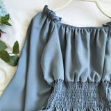 ギャザーチュニック 春ブラウス オフショルトップス | COCOMOMO | 詳細画像7 