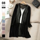 ブラック | レディースカーディガン シアーカーディガン ロングカーディガン | COCOMOMO