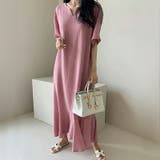 ティアードフレアワンピース ロングワンピース キーネック | COCOMOMO | 詳細画像1 