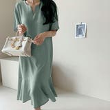 ティアードフレアワンピース ロングワンピース キーネック | COCOMOMO | 詳細画像23 