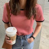 ピンク | レディース ショート丈 ポリエステル ニットTシャツ 夏 | COCOMOMO