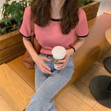 レディース ショート丈 ポリエステル ニットTシャツ 夏 | COCOMOMO | 詳細画像3