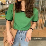 レディース ショート丈 ポリエステル ニットTシャツ 夏 | COCOMOMO | 詳細画像5