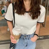 ホワイト | レディース ショート丈 ポリエステル ニットTシャツ 夏 | COCOMOMO