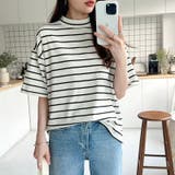 ハイネックTシャツ 半袖カットソー コットンT | COCOMOMO | 詳細画像13 