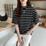 ハイネックTシャツ 半袖カットソー コットンT | COCOMOMO | 詳細画像29 