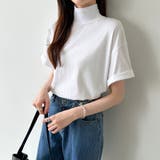 ハイネックTシャツ 半袖カットソー コットンT | COCOMOMO | 詳細画像18 
