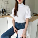 ハイネックTシャツ 半袖カットソー コットンT | COCOMOMO | 詳細画像20 