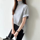 ハイネックTシャツ 半袖カットソー コットンT | COCOMOMO | 詳細画像22 