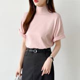 ハイネックTシャツ 半袖カットソー コットンT | COCOMOMO | 詳細画像32 