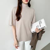 ハイネックTシャツ 半袖カットソー コットンT | COCOMOMO | 詳細画像36 