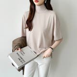 ハイネックTシャツ 半袖カットソー コットンT | COCOMOMO | 詳細画像37 