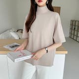 ハイネックTシャツ 半袖カットソー コットンT | COCOMOMO | 詳細画像39 