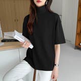 ハイネックTシャツ 半袖カットソー コットンT | COCOMOMO | 詳細画像42 