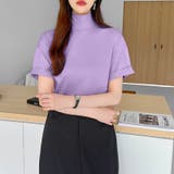 ハイネックTシャツ 半袖カットソー コットンT | COCOMOMO | 詳細画像44 