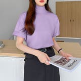 ハイネックTシャツ 半袖カットソー コットンT | COCOMOMO | 詳細画像46 