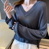 春長袖ニット Vネックニット レディース | COCOMOMO | 詳細画像9