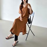 コットンリネンワンピース 夏ワンピース Vネックロングワンピース | COCOMOMO | 詳細画像7 