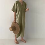 コットンリネンワンピース 夏ワンピース Vネックロングワンピース | COCOMOMO | 詳細画像22 