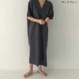 コットンリネンワンピース 夏ワンピース Vネックロングワンピース | COCOMOMO | 詳細画像18 