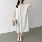 コットンリネンワンピース 夏ワンピース Vネックロングワンピース | COCOMOMO | 詳細画像8 