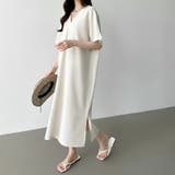 コットンリネンワンピース 夏ワンピース Vネックロングワンピース | COCOMOMO | 詳細画像9 