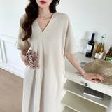 コットンリネンワンピース 夏ワンピース Vネックロングワンピース | COCOMOMO | 詳細画像10 