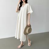 コットンリネンワンピース 夏ワンピース Vネックロングワンピース | COCOMOMO | 詳細画像12 