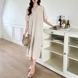 コットンリネンワンピース 夏ワンピース Vネックロングワンピース | COCOMOMO | 詳細画像13 