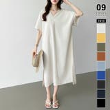 アイボリー | コットンリネンワンピース 夏ワンピース Vネックロングワンピース | COCOMOMO